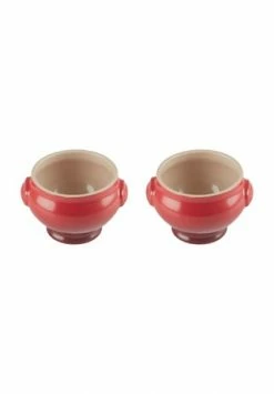 LE CREUSET® Suppenterrine, Steinzeug, 2er-Set, 600 Ml KIRSCHROT