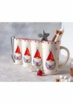 MÄSER Tellerset, Steingut Aurela Rot/ Weiß/ Grau -KARAFFEN-KRUEGE Verkäufe unnamed file 1077