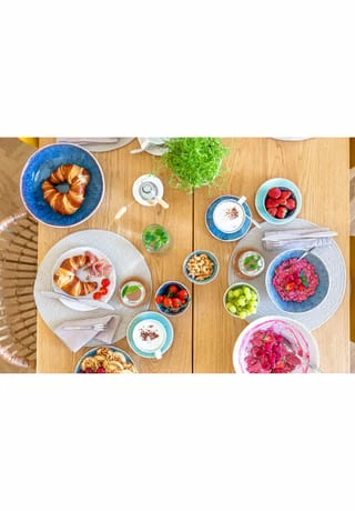 MÄSER Salatschüssel-Set, Steinzeug FROZEN Blau 5 MÄSER Salatschüssel-Set, Steinzeug FROZEN Blau – Bild 3