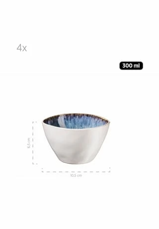 MÄSER Salatschüssel-Set, Steinzeug FROZEN Blau 9 MÄSER Salatschüssel-Set, Steinzeug FROZEN Blau – Bild 7