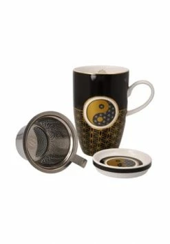 Goebel Teetasse Mit Deckel Und Sieb Yin Yang Schwarz Bunt -KARAFFEN-KRUEGE Verkäufe unnamed file 158