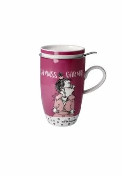 Goebel Teetasse Mit Deckel Und Sieb Barbara Freundlieb - Ich Muss Gar Nix Bunt