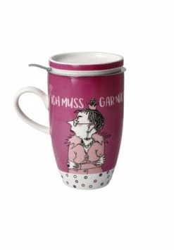 Goebel Teetasse Mit Deckel Und Sieb Barbara Freundlieb - Ich Muss Gar Nix Bunt -KARAFFEN-KRUEGE Verkäufe unnamed file 170