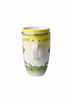 Goebel Teetasse Mit Deckel Und Sieb Der Kleine Yogi - "Eat Chill Love" Bunt -KARAFFEN-KRUEGE Verkäufe unnamed file 177