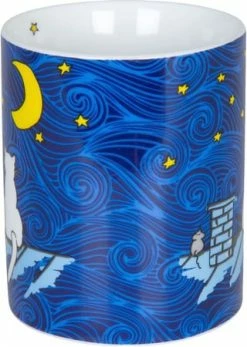 KÖNITZ Kaffeebecher "Katze Bei Nacht", Katzen, Porzellan Blau/ Mehrfarbig -KARAFFEN-KRUEGE Verkäufe unnamed file 233