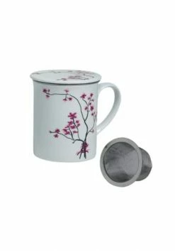 Tea Logic Kräuterteetasse Cherry Blossom 0,3l Porzellan Weiss; Rosa; Braun; Rot