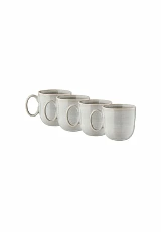 BUTLERS® MANOR 4x Tasse 450ml Hellgrau 3 BUTLERS® MANOR 4x Tasse 450ml Hellgrau