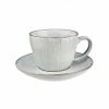 BUTLERS® HENLEY Kaffeetasse Mit Untertasse 270ml Hellgrau