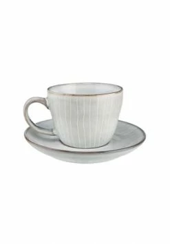BUTLERS® HENLEY Kaffeetasse Mit Untertasse 270ml Hellgrau -KARAFFEN-KRUEGE Verkäufe unnamed file 388