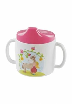 HABA Trinklerntasse "Vicki&Pirli", Henkel WEIẞ/ ROSA