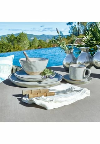 LOBERON Dessertteller 6er Set Biarré Grau 6 LOBERON Dessertteller 6er Set Biarré Grau – Bild 4