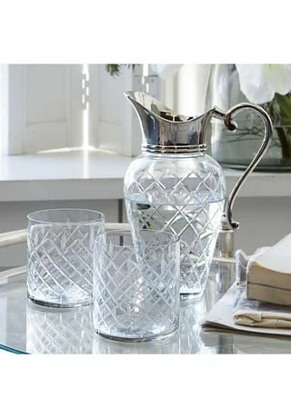 LOBERON Karaffe Mit Gläsern Roseline Klar/silber 4 LOBERON Karaffe Mit Gläsern Roseline Klar/silber – Bild 2