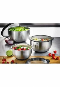 GEFU® Edelstahlschüssel "Mouvo", Deckel, 1 L, Ø 16 Cm Gesamt: Höhe 11,2cm, Durchmesser 16cm -KARAFFEN-KRUEGE Verkäufe unnamed file 972